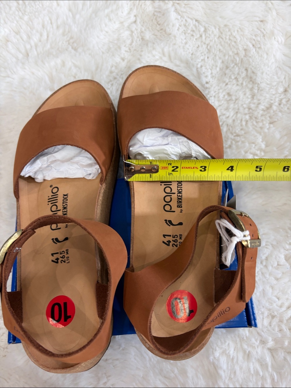 Papillio by Birkenstock,Size 10,Women's Tan Leather Ankle-Strap Sandals - Picture 8 of 17